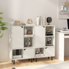 Stackable Bookcase with Adjustable Shelf and Cubes