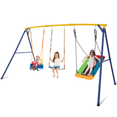 660 LBS Heavy Duty Carbon Steel Swing Frame with 3 Swings