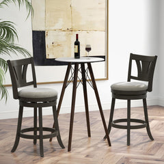 26.5/30.5 Inch Swivel Bar Stool with Backrest Soft Cushioned Seat and Footrest Gray