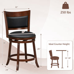 Swivel Bar Stools Set of 2 with 20 Inch Wider Cushioned Seat