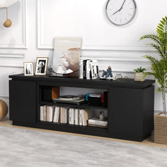 TV Cabinet with 3 Adjustable Shelves and Anti-Tipping Kits for TVs up to 80 Inch