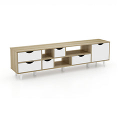 TV Stand for TVs up to 65鈥 Television Cabinet聽w/ 5 Drawers & 3 Open Shelves