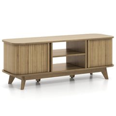 TV Stand for 55-Inch TV Media Console Table with Dual Sliding Doors