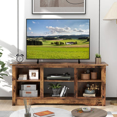TV Stand for up to 65 Inch Flat Screen TVs with Adjustable Shelves for 18 Inch Electric Fireplace (Not Included)