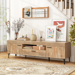 TV Stand with 2 Cabinets and Storage Drawer for 65 Inches TVs