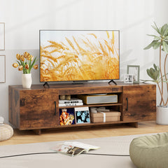 TV Stand with Power Outlet and 2 Cable Holes for 65 Inch TVs