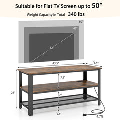 TV Stand with Power Outlets for TVs up to 50 Inch