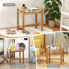 Teak Wood Shower Bench for Inside Shower Shaving Legs