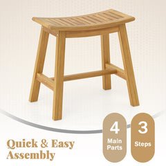Teak Wood Shower Stool with Curved Seat for Inside Shower Spa