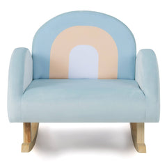 Toddler Rocking Chair with Solid Rubber Wood Frame Soft Velvet Cover