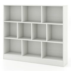 41 inches Wooden Toy Storage Organizer with 10 Cubes for Kids