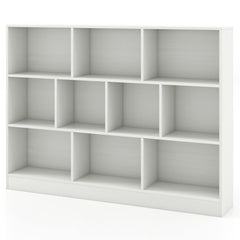 41 inches Wooden Toy Storage Organizer with 10 Cubes for Classroom Daycare Nursery Kindergarten