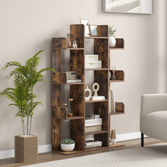 Tree-Shaped Bookshelf with 13 Compartments for Home Office