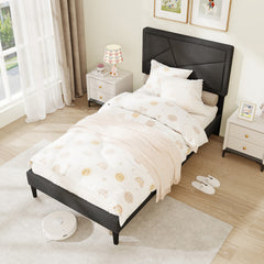 Twin/Full/Queen Size Upholstered Platform Bed Frame with High Headboard