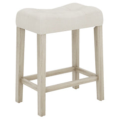 Set of 4 Upholstered Counter Height Bar Stool with Curved Saddle-Seat