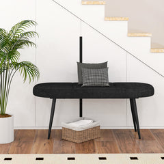 47 Inch Upholstered Entryway Bench with Heavy-duty Metal Frame