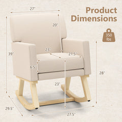 Upholstered Rocking Chair with and Solid Wood Base
