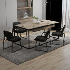 Upholstered Waiting Room Chair with Armrest and Ergonomic Backrest