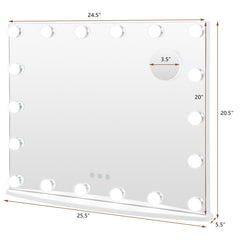 Vanity Mirror with 18 Dimmable LED Bulbs and 3 Color Lighting Modes