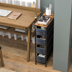 Vertical Narrow Dresser with 4 Removable Fabric Drawers