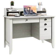 Vintage Computer Desk with Storage Shelves and 4 Drawers