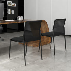 Waiting Room Chair Set of 2 with Ergonomic Mesh Backrest and Padded Seat