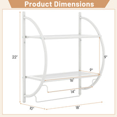 Wall Mounted 2-Tier Bathroom Towel Rack with 2 Towel Bars
