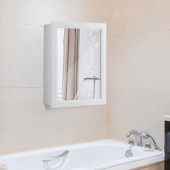 Mirrored Bathroom Medicine Cabinet with Single Door and Adjustable Shelf
