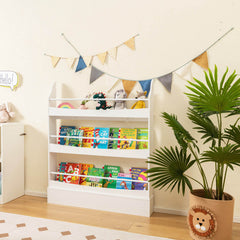 3-Tier Bookshelf Organizer with 2 Anti-Tipping Kits for Books and Magazines
