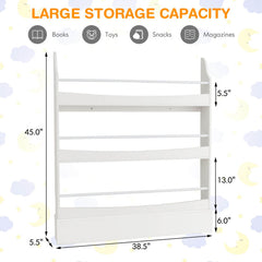 3-Tier Bookshelf Organizer with 2 Anti-Tipping Kits for Books and Magazines