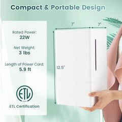 4L Ultrasonic Humidifier with Essential Oil Diffuser and 2 Mist Levels