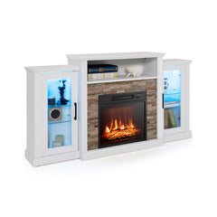 Electric Fireplace TV Stand with 16-Color Led Lights for TVs up to 65 Inch