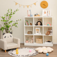 Modern 9-Cube Bookcase with 2 Anti-Tipping Kits for Books Toys Ornaments