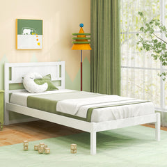 Twin/Full/Queen Size Wood Bed Frame with Headboard and Wooden Slats Support