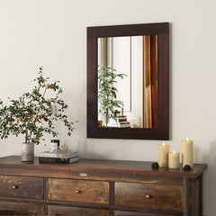 Wood Framed Wall Mirror for Bedroom Living Room Vanity Entryway