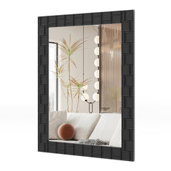 Wood Framed Wall Mirror Rectangle Vanity Mirror for Living Room Entryway