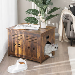 Flip-Top Hidden Cat Washroom Bench with Side Entrance