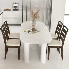 Polyester Upholstered Wooden Dining Chair Set of 2