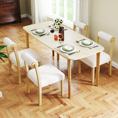 Wooden Dining Chair with Rubber Wood Frame and Cylinder Back Set of 2