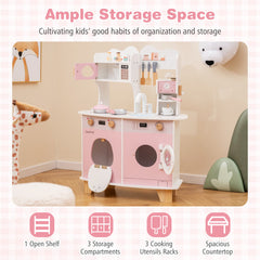 Wooden Kids Kitchen Playset with Coffee Maker for kids