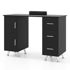 Wooden Manicure Table Nail Desk with Drawers Wrist Rest