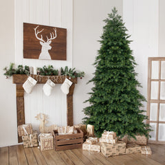 Artificial Christmas Tree Green Hinged Holiday Tree with 721/1019 Lush Branch Tips