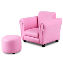 Mini Kids Single Armrest Couch Sofa with Ottoman
