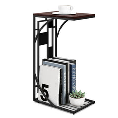 C-Shaped End Side Sofa Narrow Snack Table for Living Room
