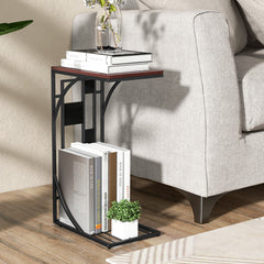 C-Shaped End Side Sofa Narrow Snack Table for Living Room