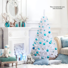 5/6/7/8 Feet White Christmas Tree with Solid Metal Legs