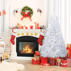 5/6/7/8 Feet White Christmas Tree with Solid Metal Legs