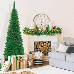 4.5/6.5/7.5 Feet Pre-Lit Hinged Artificial Pencil Christmas Tree