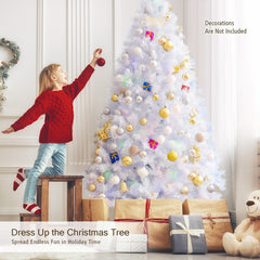 Artificial Christmas Tree with Iridescent Branch Tips and Metal Base