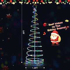 6 Feet Light Up Spiral Christmas Tree with Tree Top Star